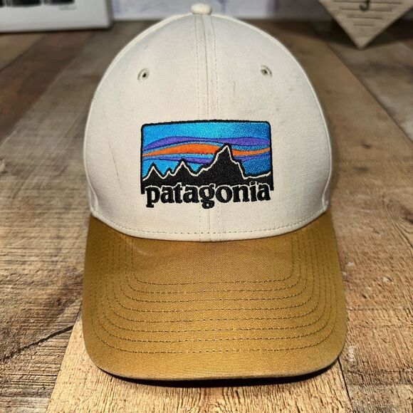 Patagonia Trucker Hat Cap Adult Beige Brown Snapback - Picture 7 of 9